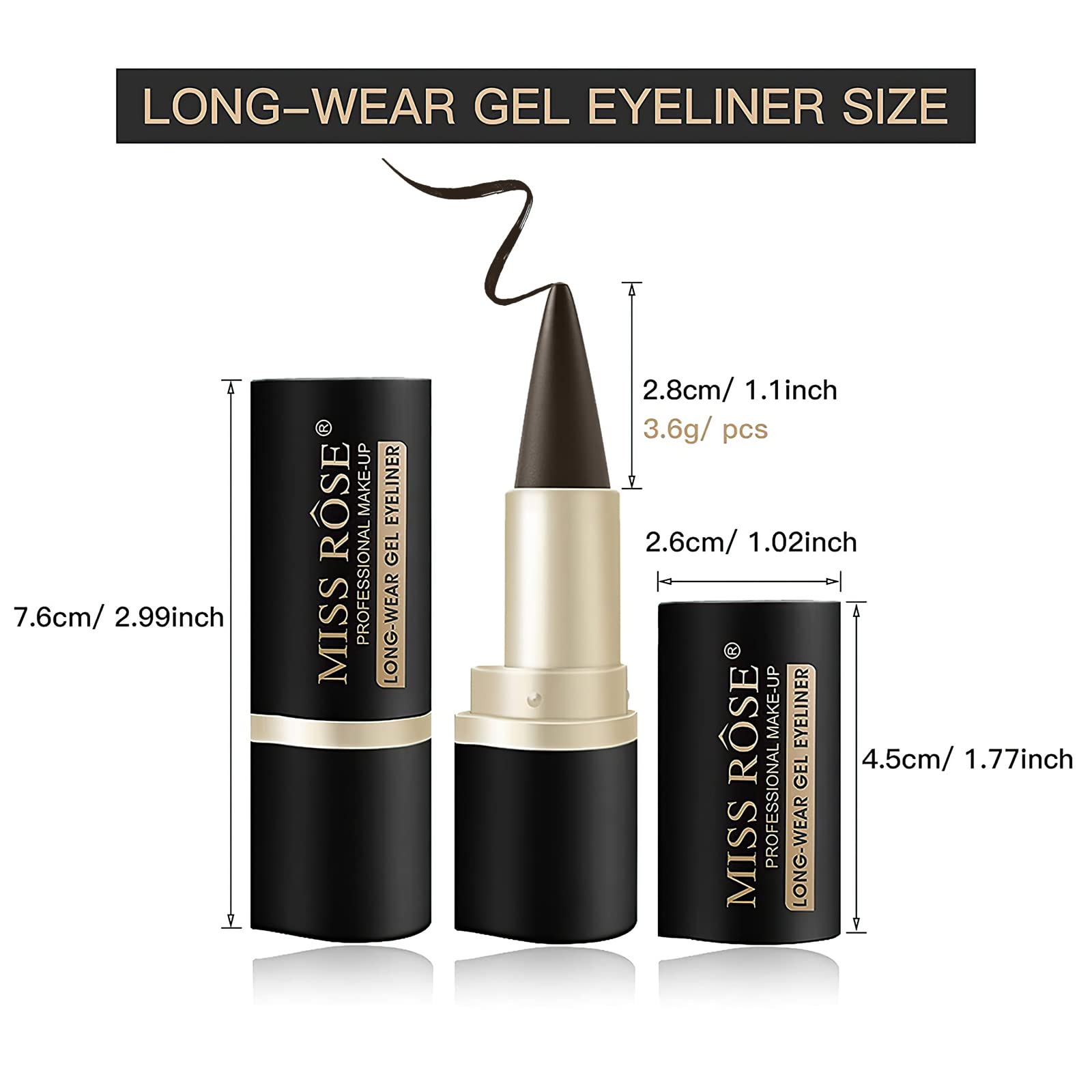 UNIFULL eye contour-fit design shown on the eyelid for precise lines.