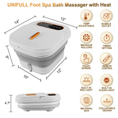 UNIFULL Foot Spa with user-friendly touchscreen control for temperature selection.