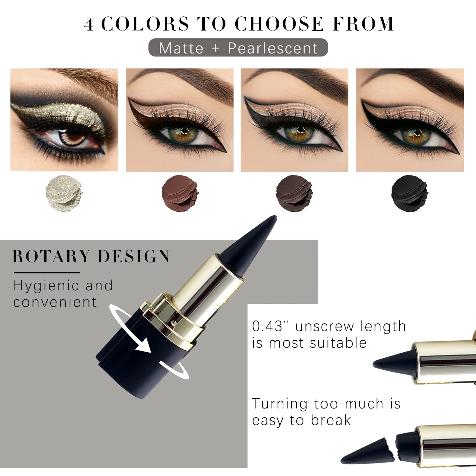 UNIFULL gel eyeliner cream texture swatch shows rich black, matte finish.