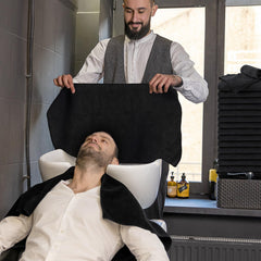 UNIMADE microfiber barber towels 16x29 inches ideal for quick hair drying.