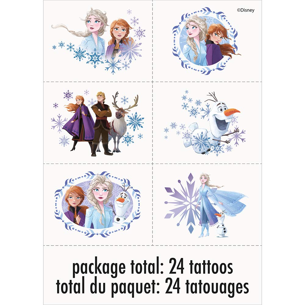 Unique Disney Frozen 2 tattoos with bright character designs for kids' party fun