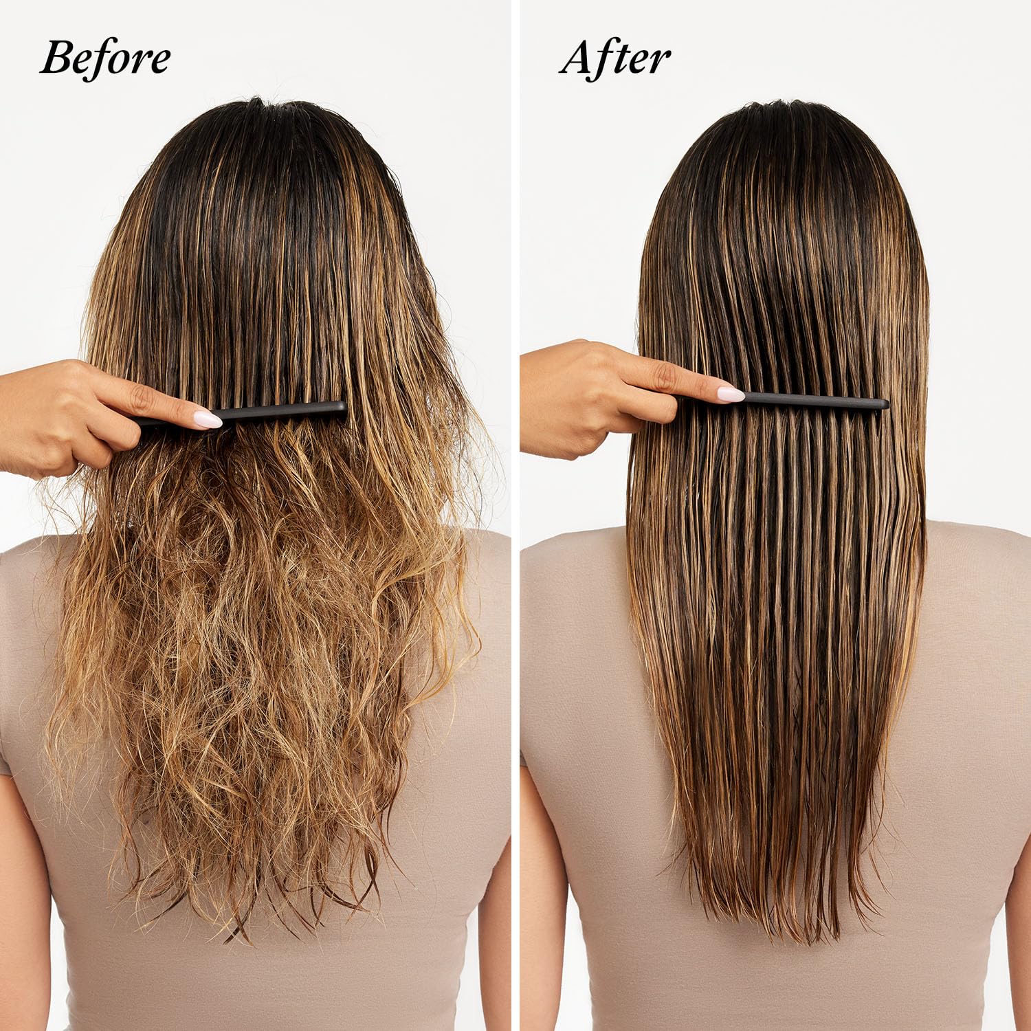 UNITE 7SECONDS spray action misting onto hair, delivers instant slip and protection