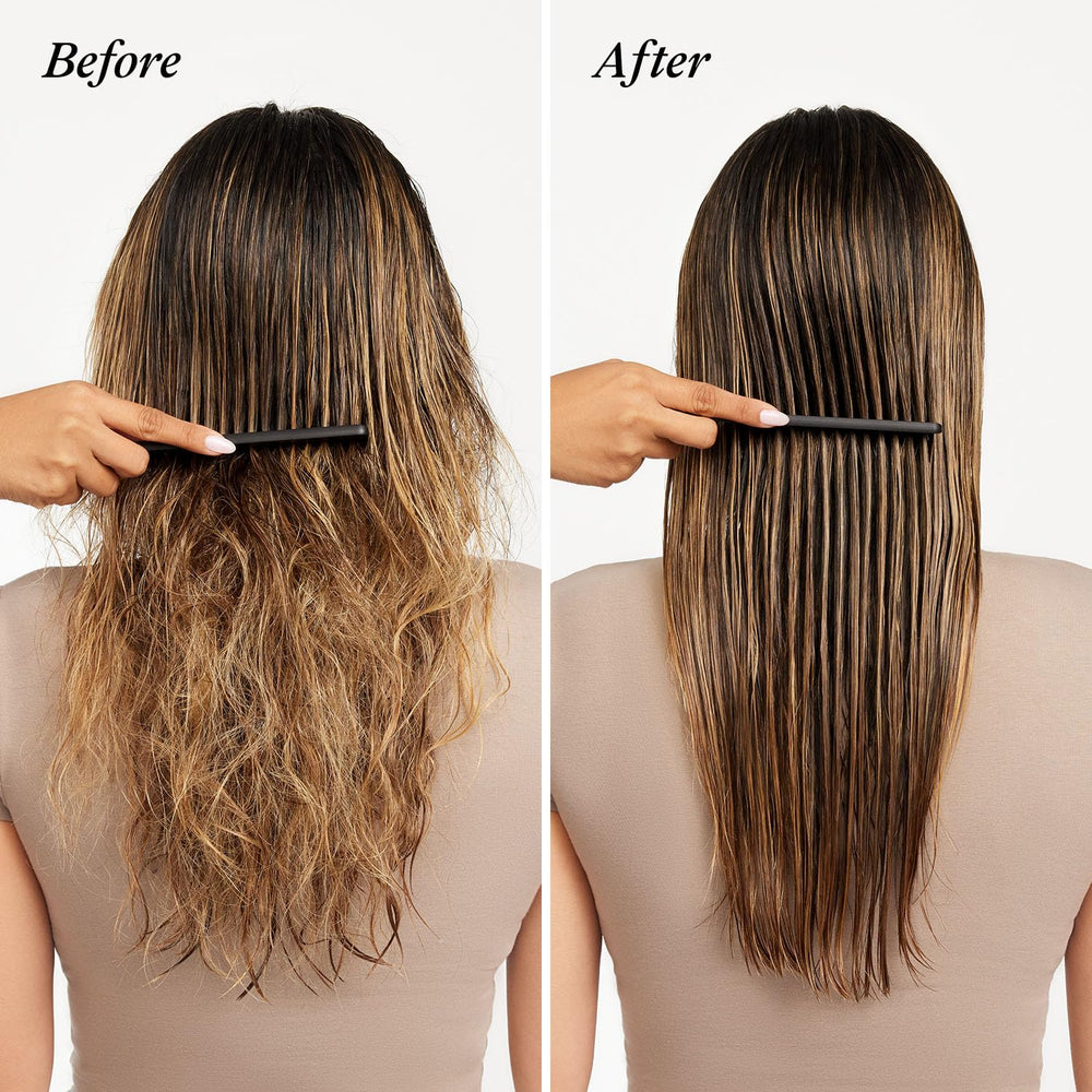 UNITE 7SECONDS spray action misting onto hair, delivers instant slip and protection