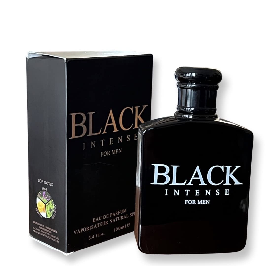 United Scents Black Intense bottle front for daily wear.