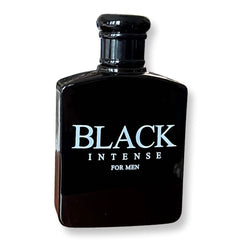 United Scents Black Intense close-up highlights premium black glass packaging.