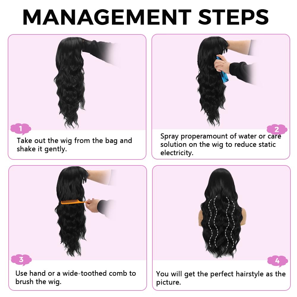 UNNYMGER wig with bangs offers styling options from air bangs to classic fringe