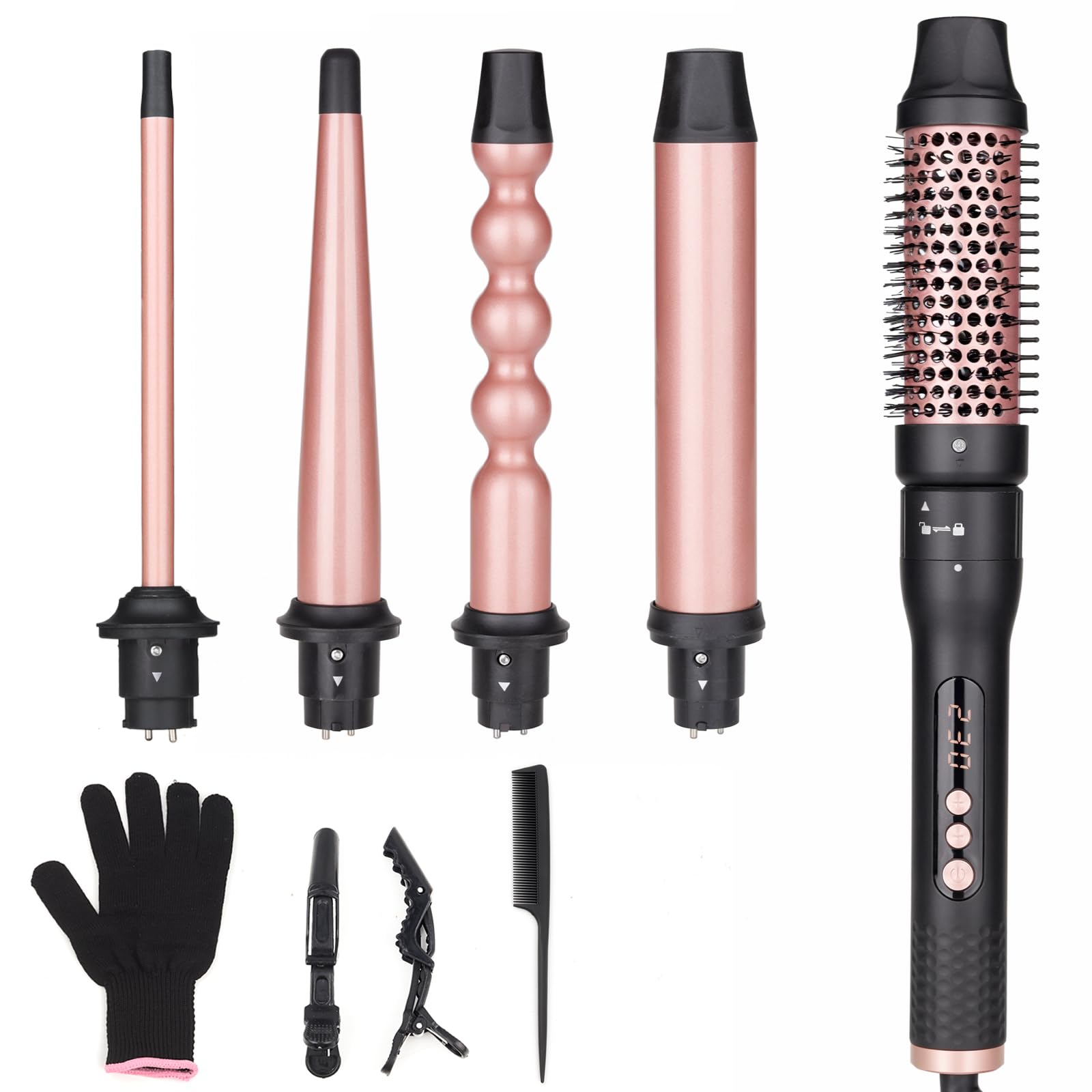 UNOBEY 5in1 curling iron set hero showing versatile styling options for daily looks