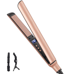 UNOBEY mini flat iron showing ceramic plates for smooth, snag-free straightening.