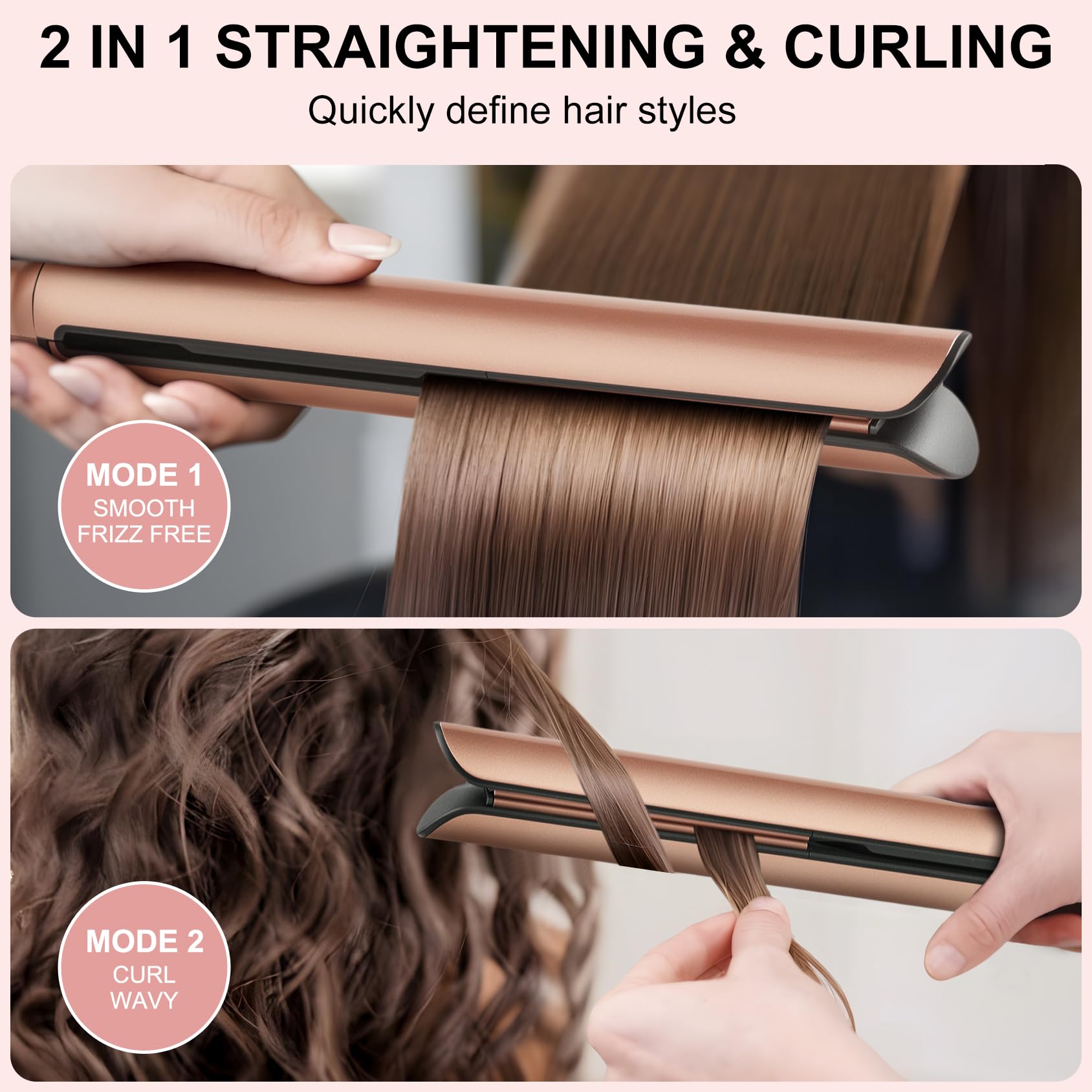 UNOBEY compact mini flat iron fits in a purse for travel touch-ups.