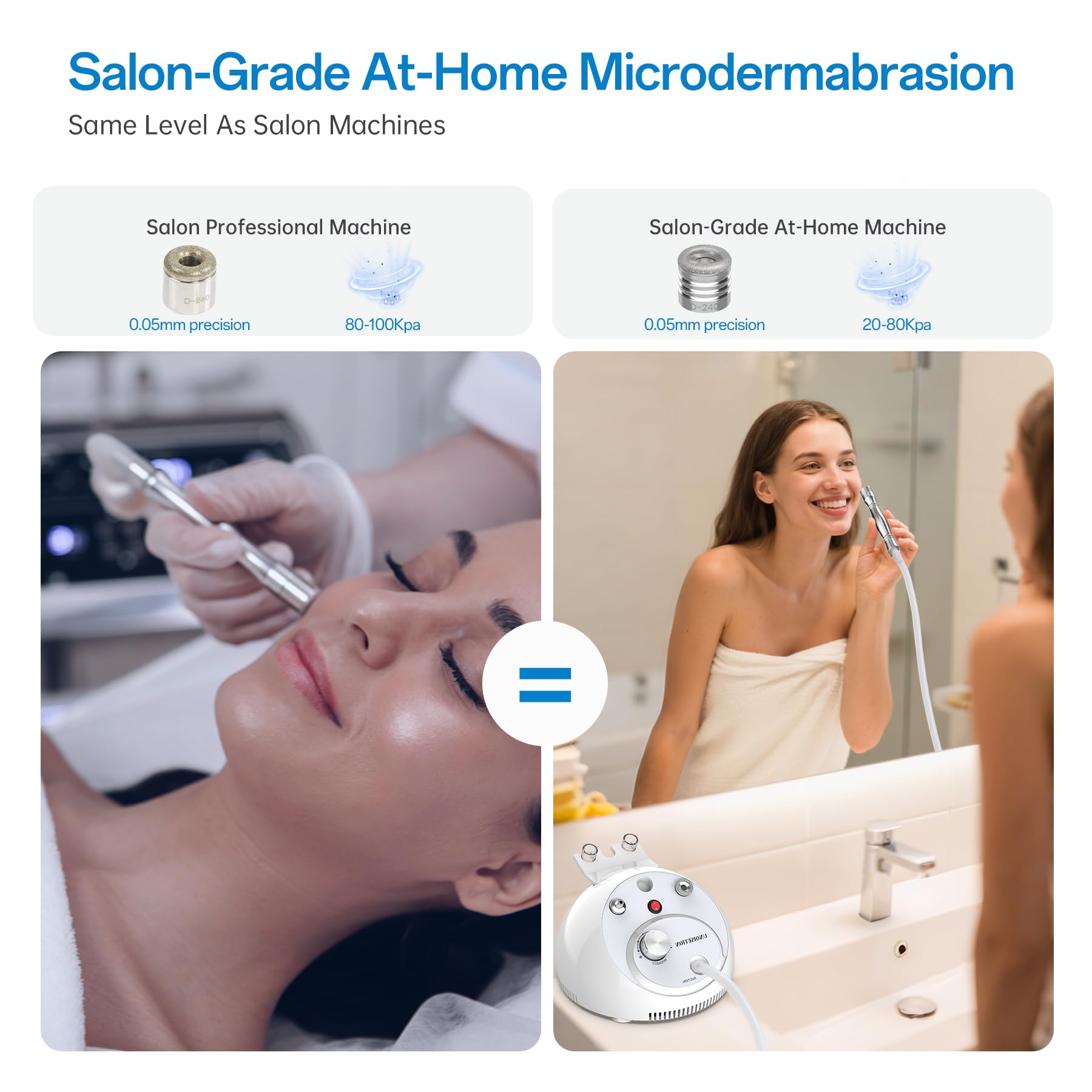 UNOISETION suction probes close-up for deep pore cleansing.