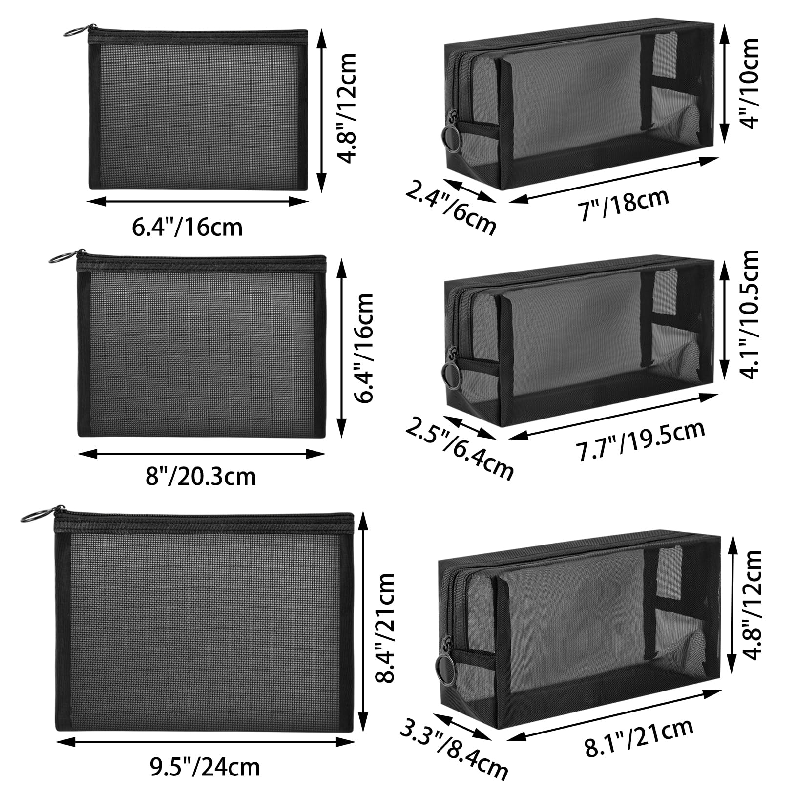 Unoutur mesh cosmetic bag durable nylon for lightweight daily use