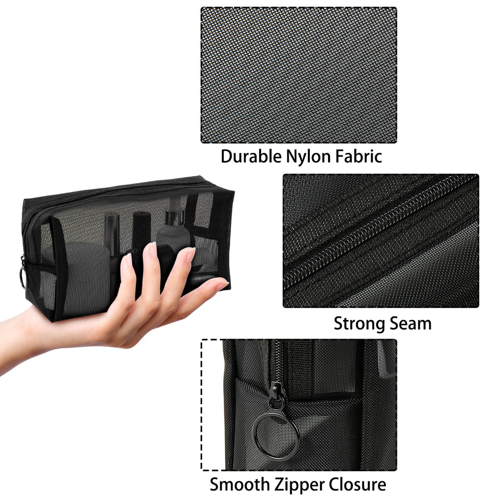 Unoutur mesh cosmetic bag transparent design helps spot items at a glance