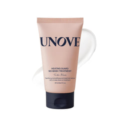 UNOVE Heating Guard bottle front showing no-wash leave-in treatment for heat-damaged hair.