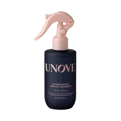 UNOVE No-Wash Water Ampoule bottle closeup showing hydration-ready formula for daily care