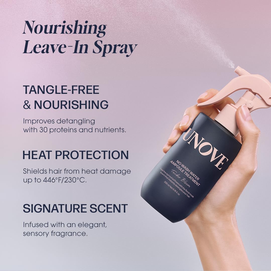 UNOVE No-Wash Water Ampoule spray-action demonstrates quick weightless hydration
