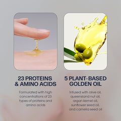 UNOVE Silk Oil Essence pump-action demonstrates easy application before styling for heat protection