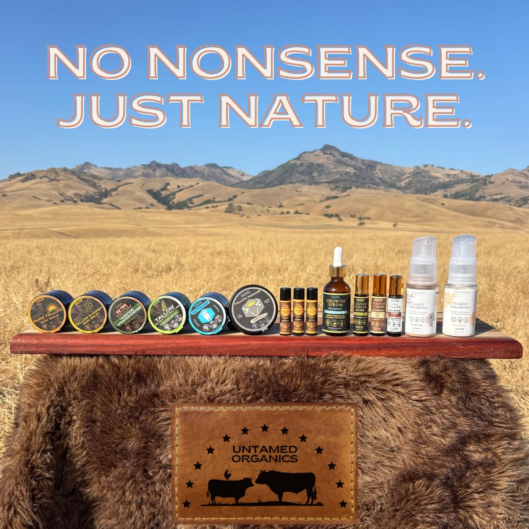 Untamed Organics lip balm on lips showing soft, moisturized appearance