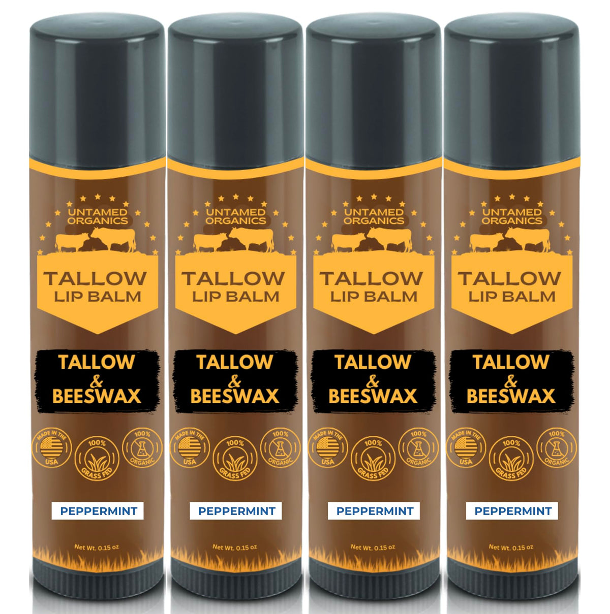Untamed Organics Pure Tallow Lip Balm jar close-up showing hydration-ready texture