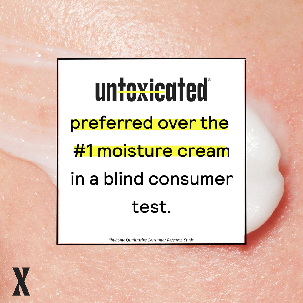 Untoxicated Moisturizing Cream sensitive-skin compatibility image highlights gentle formula for fragile skin.
