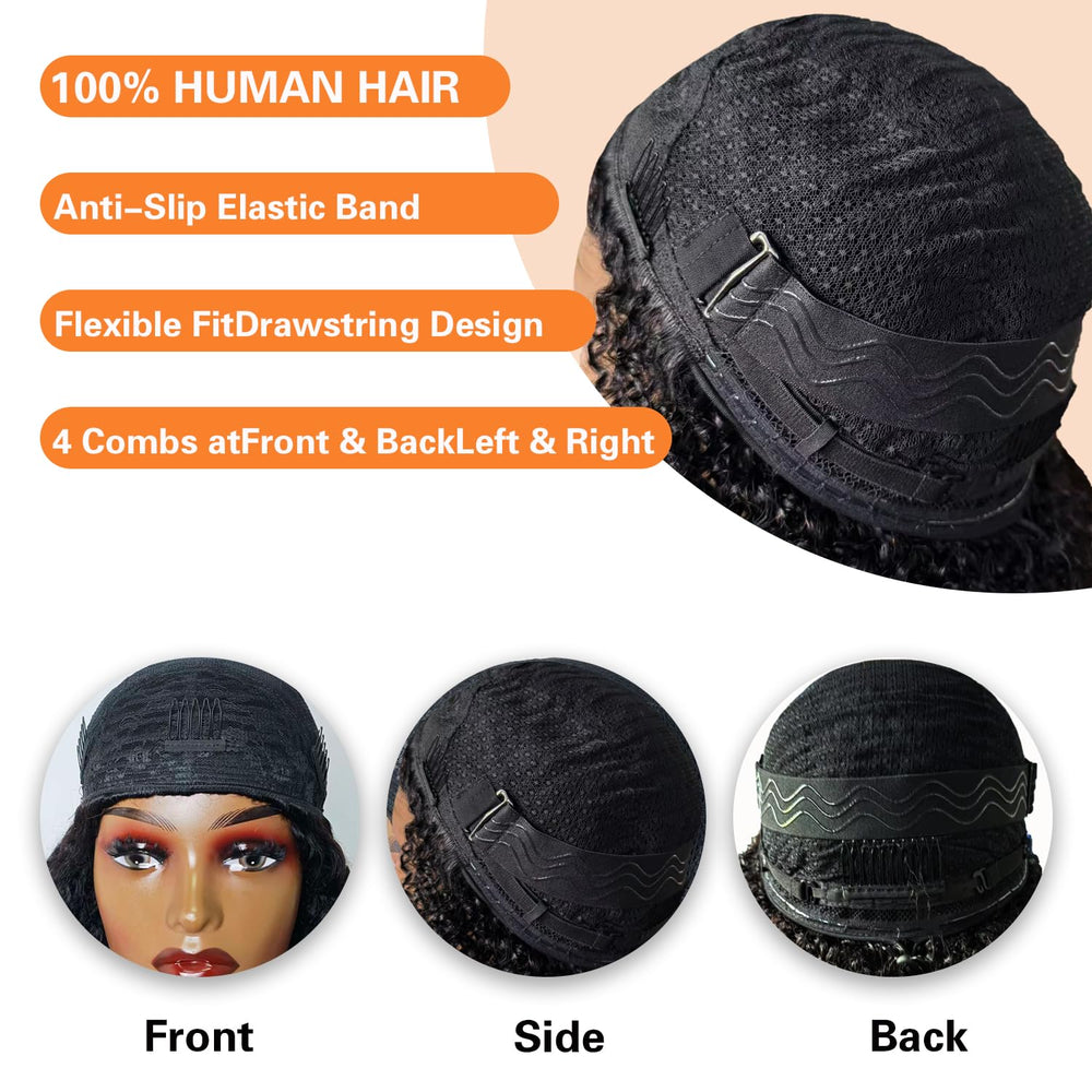 Unvizossa half wig back view reveals even density and fullness.