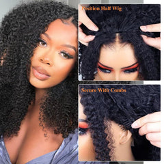 Unvizossa half wig close-up highlights invisible hairline and realistic texture.