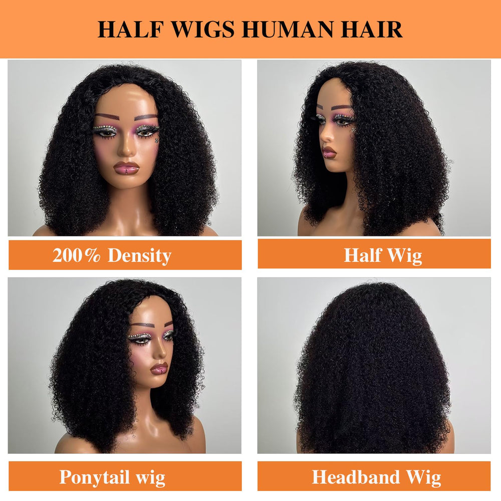Unvizossa half wig drawstring close-up highlights adjustable fit.