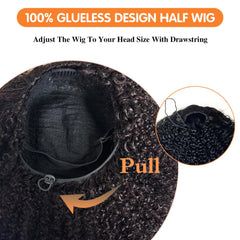 Unvizossa half wig side profile demonstrates natural movement and volume.