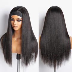 Unvizossa headband wig with four combs and adjustable strap for secure wear