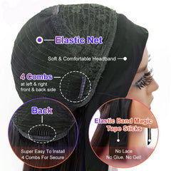 Unvizossa headband wig close-up showing glueless no-lace design