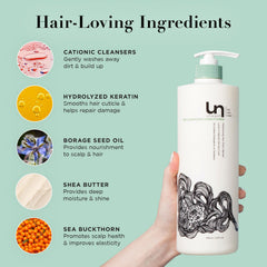 Unwash Bio-Cleansing Conditioner after wash reveals soft, frizz-controlled hair.