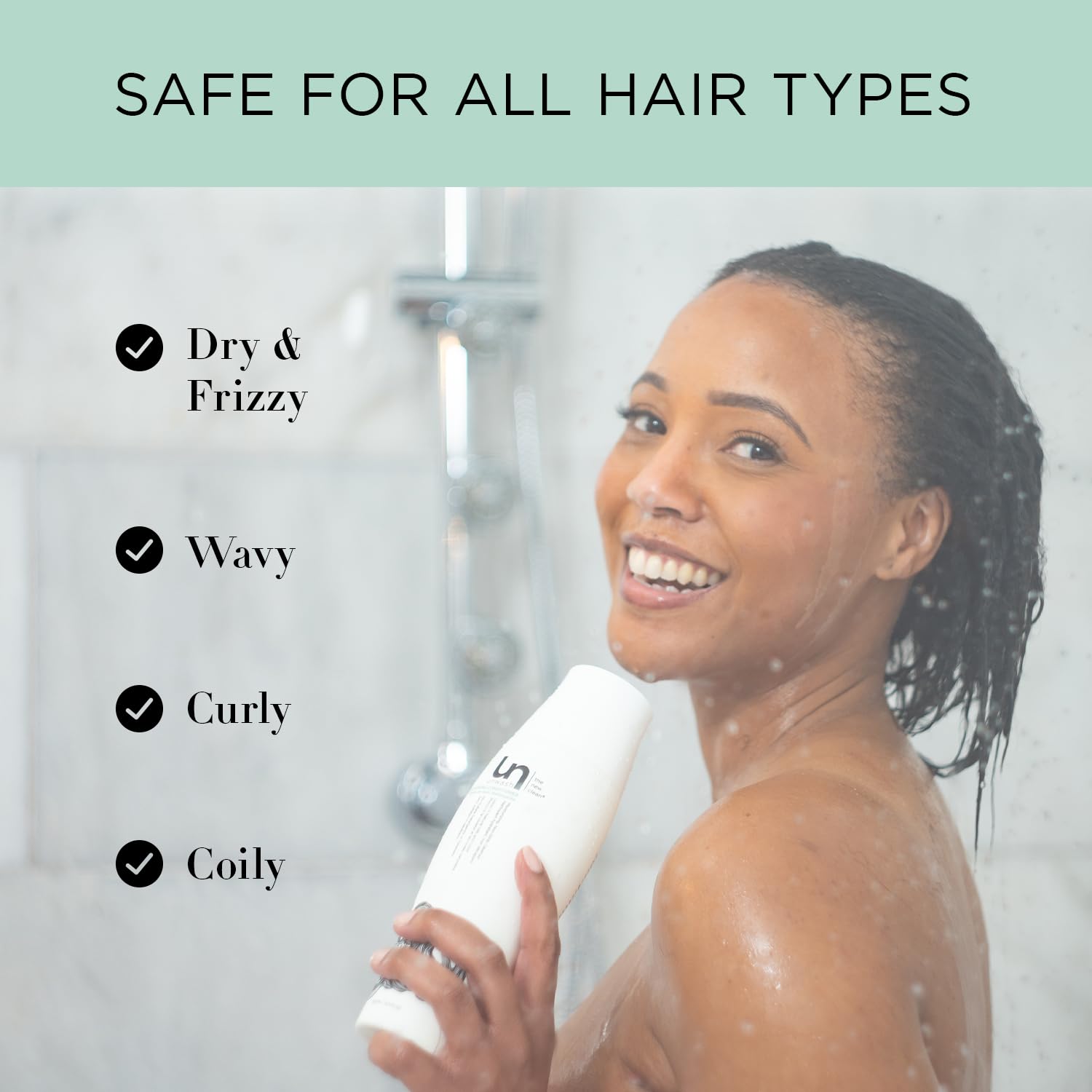 Unwash Bio-Cleansing Conditioner shea butter ingredient delivers deep moisture for softness.