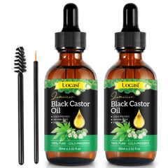 Uocasi Jamaican Black Castor Oil 2-pack glass bottles for daily hair and skin care