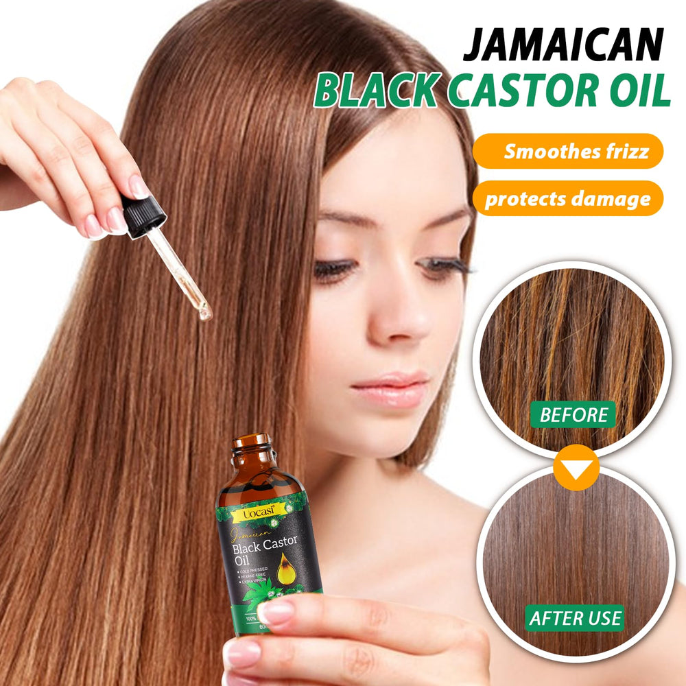 Gift-ready Uocasi Jamaican Black Castor Oil set on a clean surface