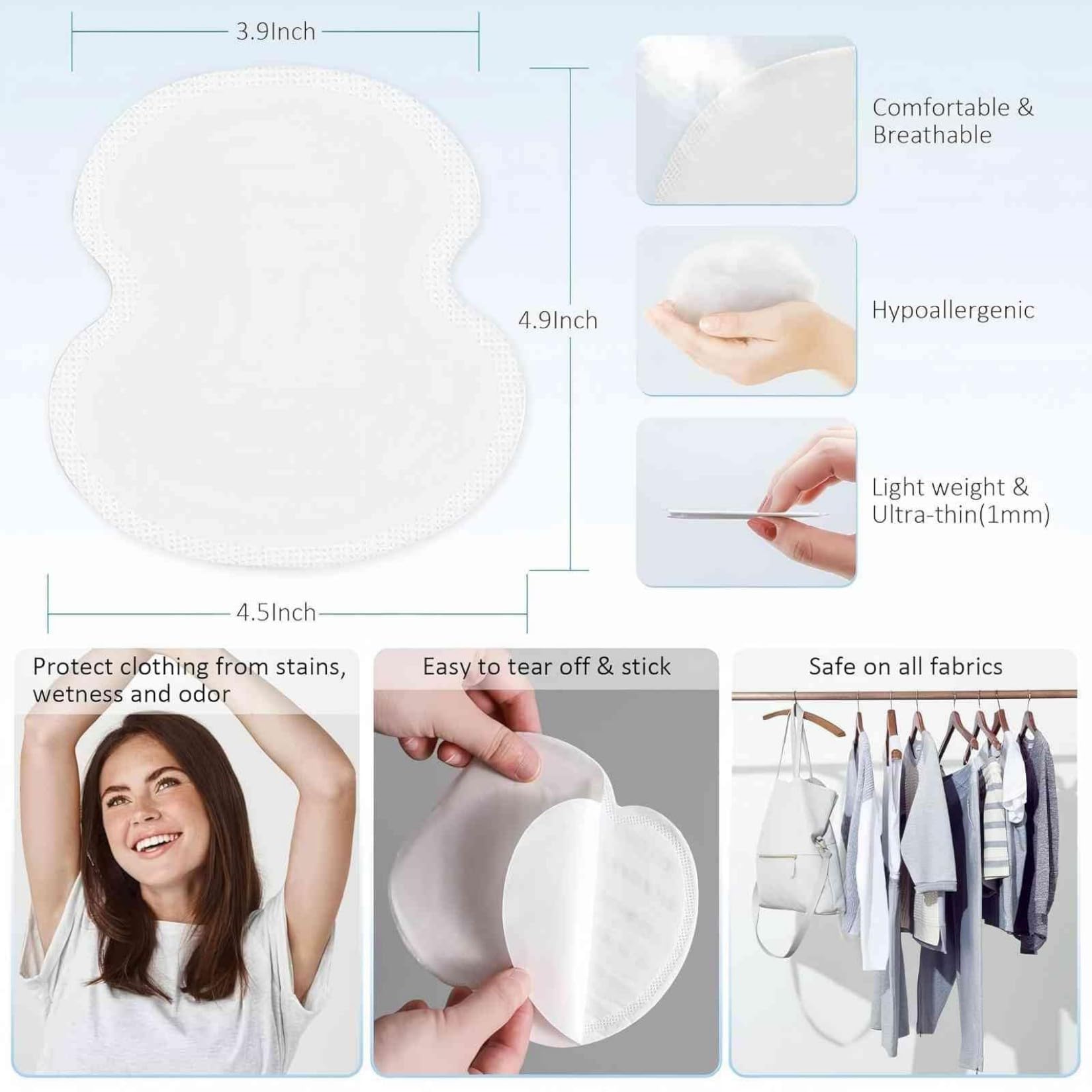 UOIRMI underarm sweat pads packaging for convenient disposal