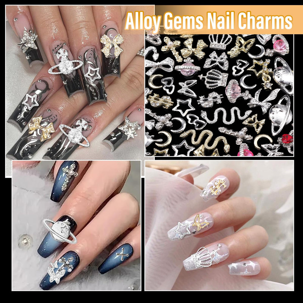 Uotey butterfly nail gems charms create delicate accents for whimsical manicures