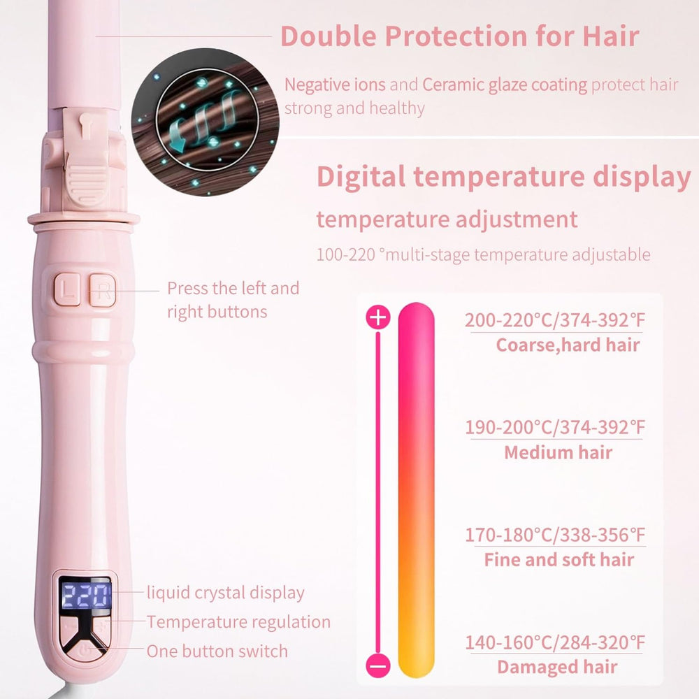 UOTJCNR dual-rotation feature creates versatile curls or waves in minutes.
