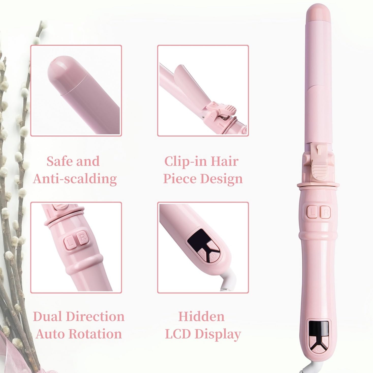 UOTJCNR temperature-adjustable settings let you customize heat for different hair types.
