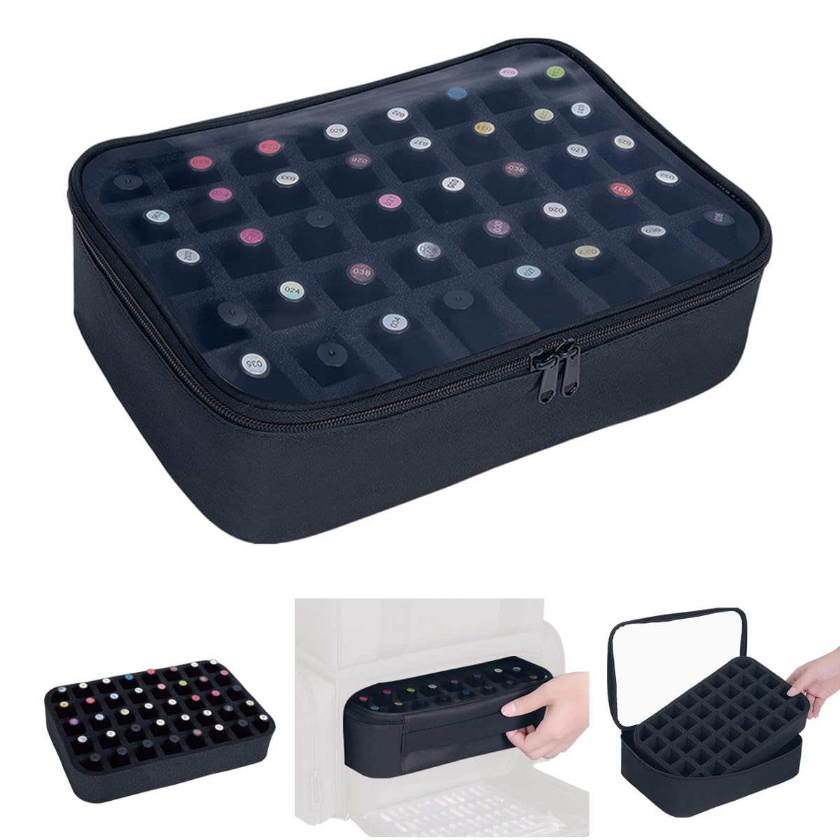 UOZL nail polish organizer front view keeps bottles visible and accessible.