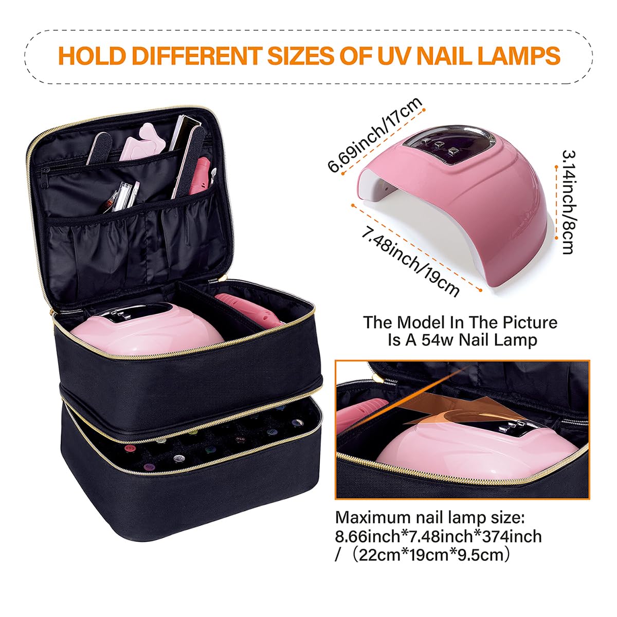 UOZL Nail Polish Organizer lower layer holds 30 bottles for organized storage.