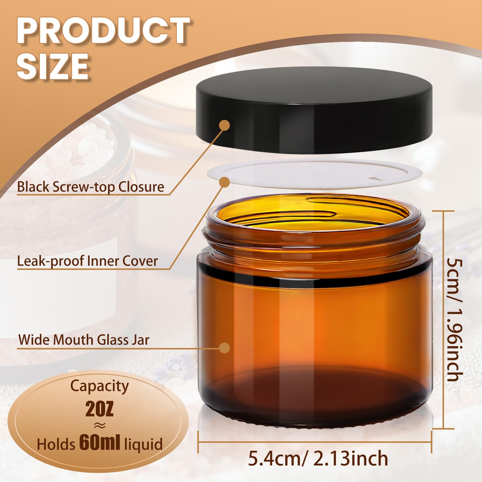 UPBUD amber 2oz jar in travel setup shows on-the-go skincare storage.