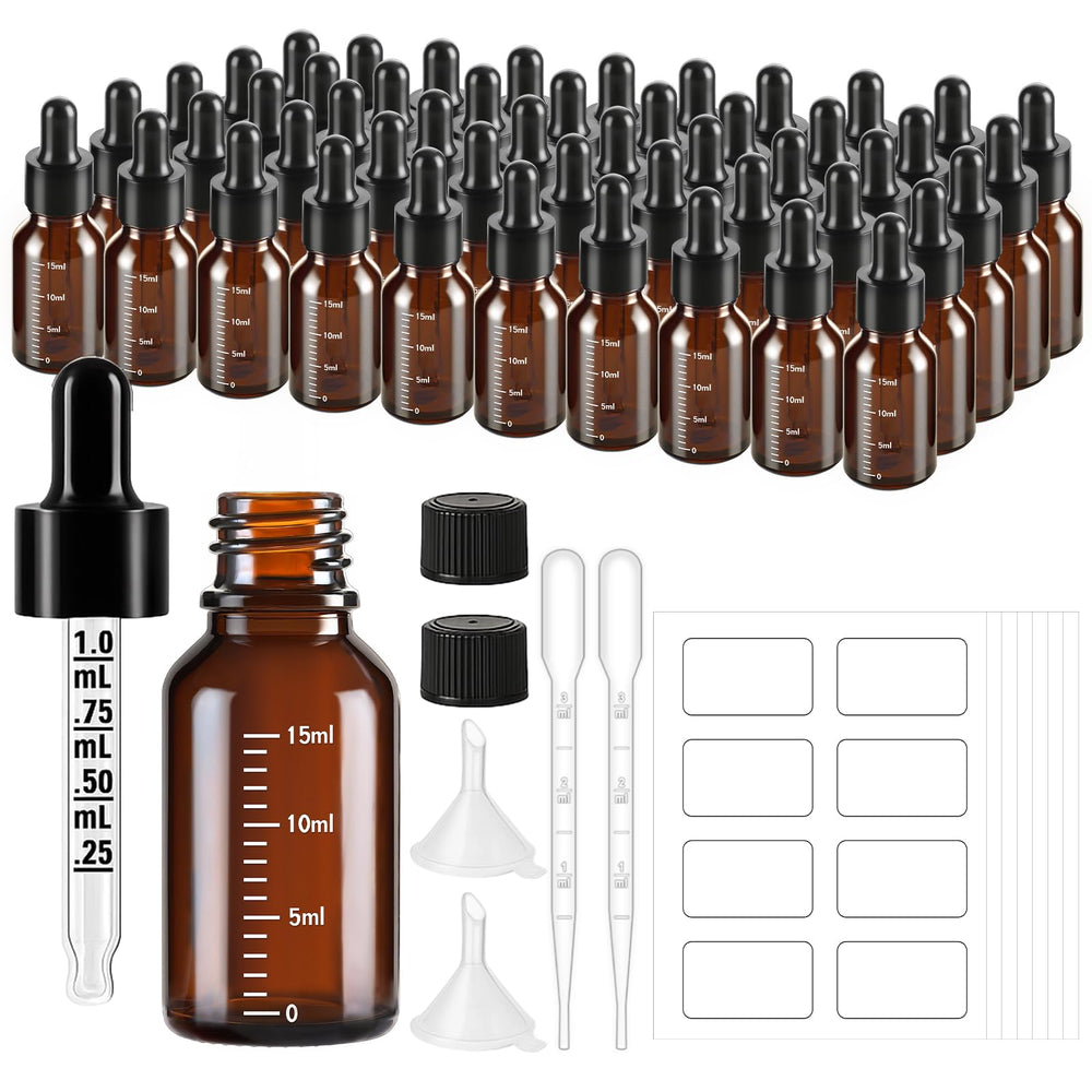 UPBUD amber glass dropper bottle 15ml with measurement for precise dosing.