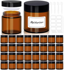 UPBUD 4oz amber glass jar with lid for secure creams and serums.