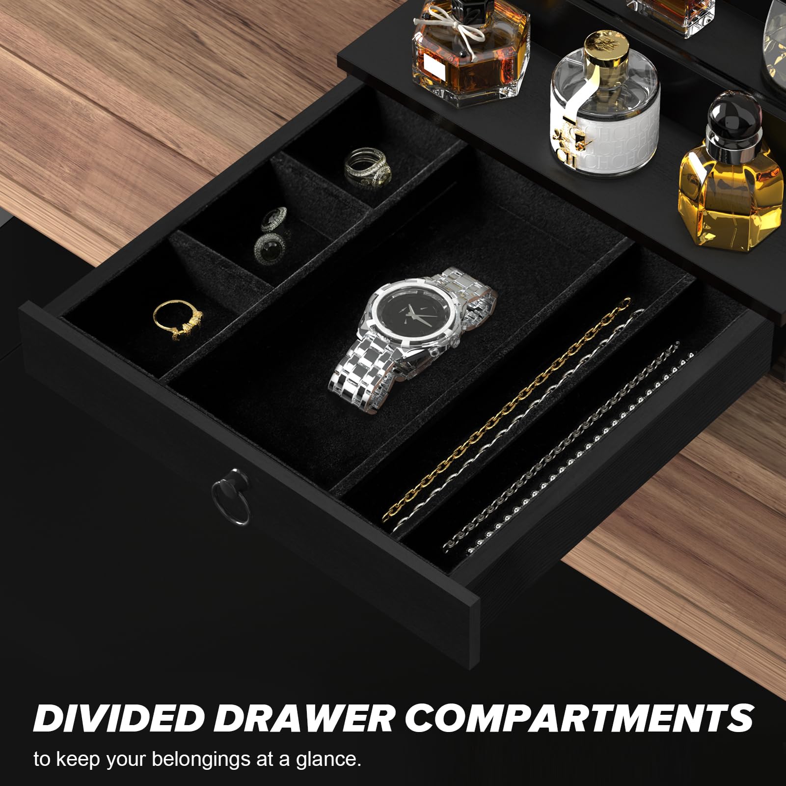 Upcessory Cologne Display Shelf arranged fragrance collection with neat presentation