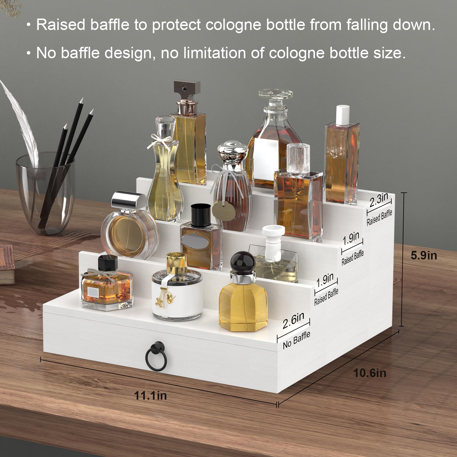 Upcessory Cologne Organizer 4-tier ladder setup for quick scent selection