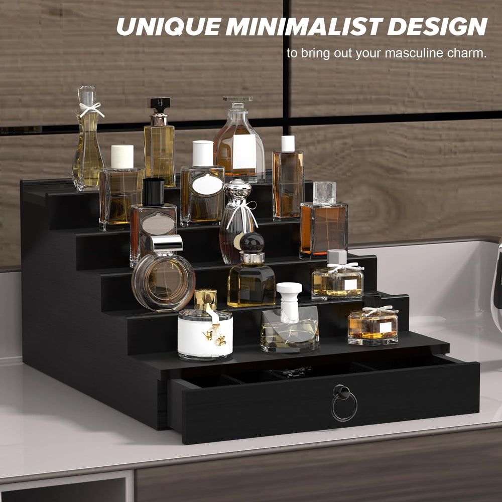 Upcessory Cologne Organizer black finish suits modern spaces.