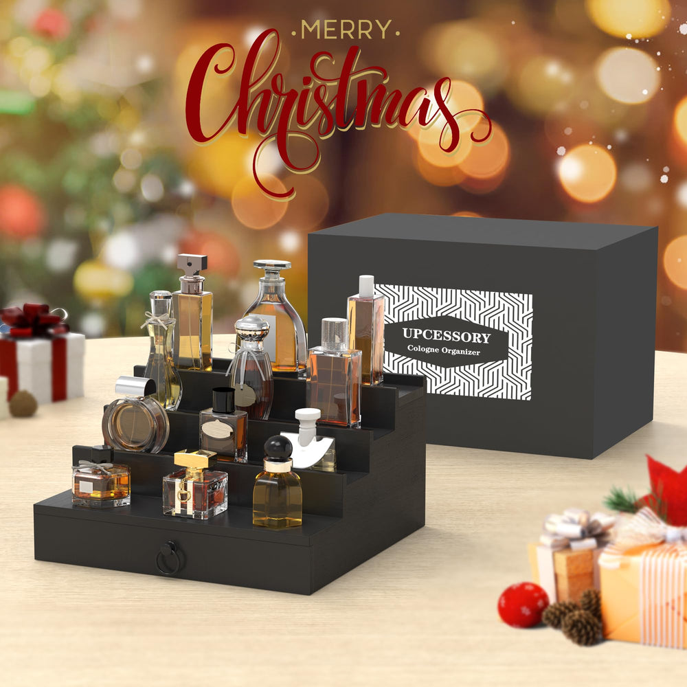 Upcessory Cologne Organizer hidden compartment lid closed for discreet storage