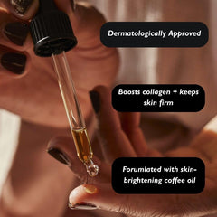 UpCircle Coffee Oil droplets highlight antioxidant-rich formula for refreshed skin.