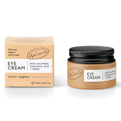 UPCIRCLE Eye Cream dark circles closeup shows caffeine for refreshed appearance.