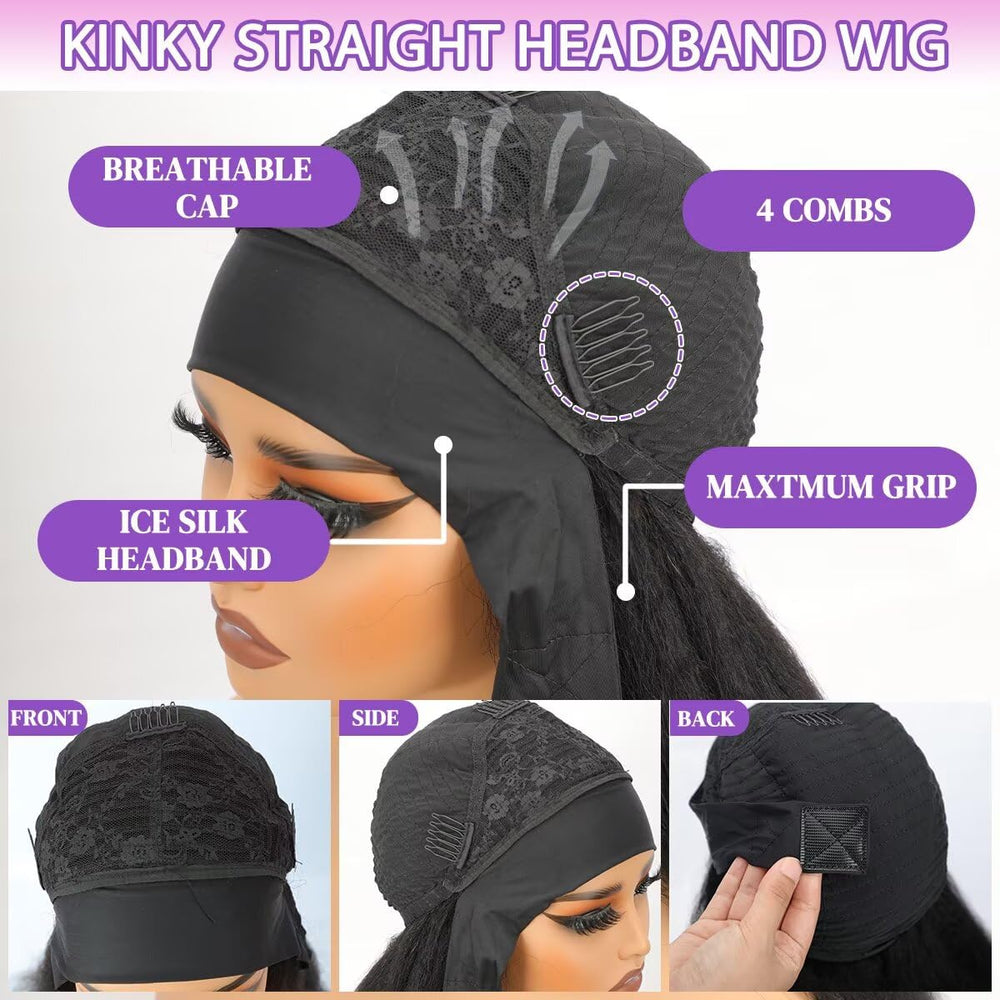 UPIGUILK headband wig natural color blend for seamless look.