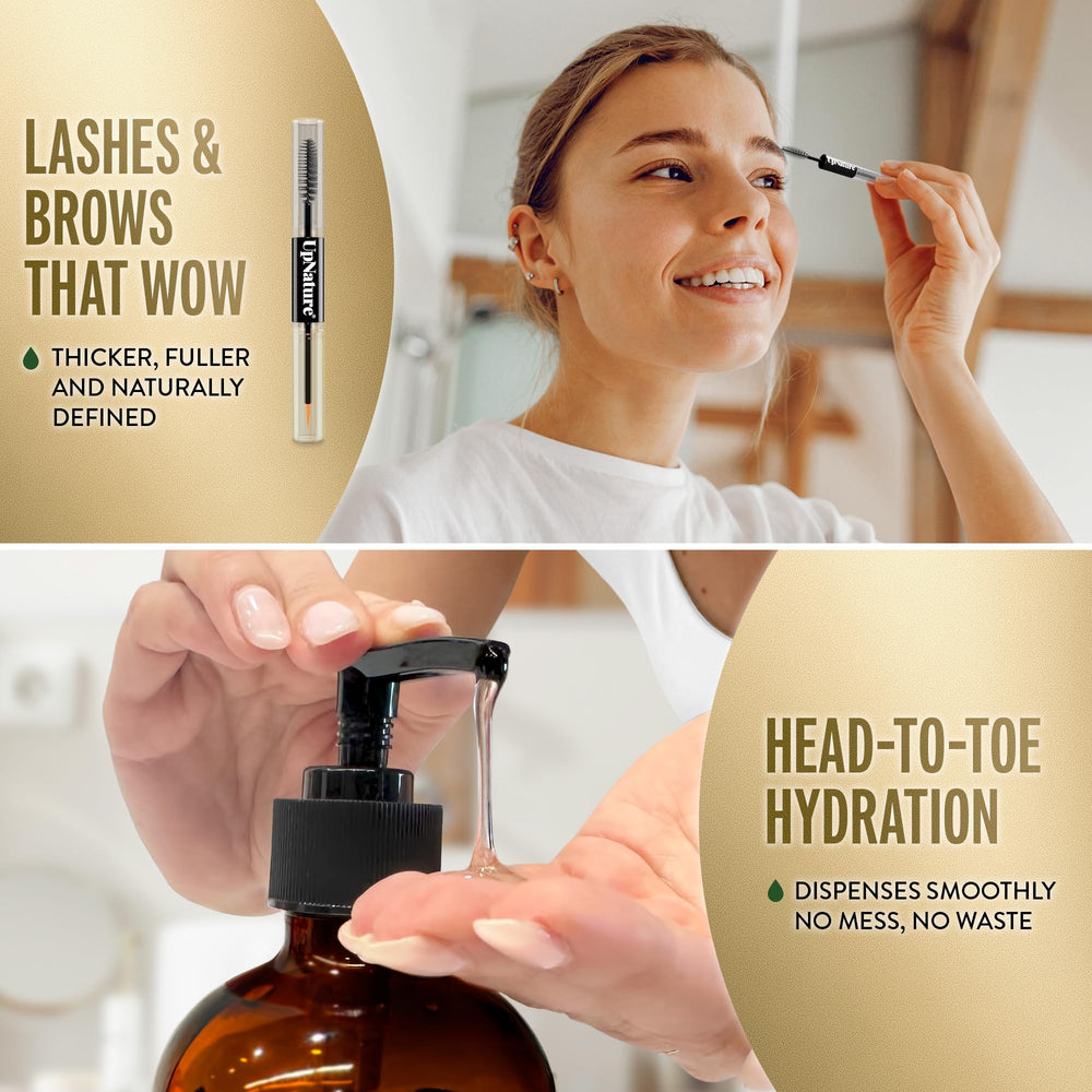 UpNature castor oil for hair growth and conditioning supports healthier-looking strands.